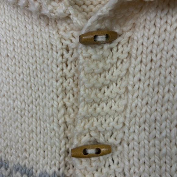 Vintage Handmade Knit Cardigan Sweater Vest Shawl Collar Mens Large Cowichan 70s - Picture 7 of 11